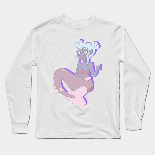 Angry Mermaid Long Sleeve T-Shirt by Pink_lil_Ghost